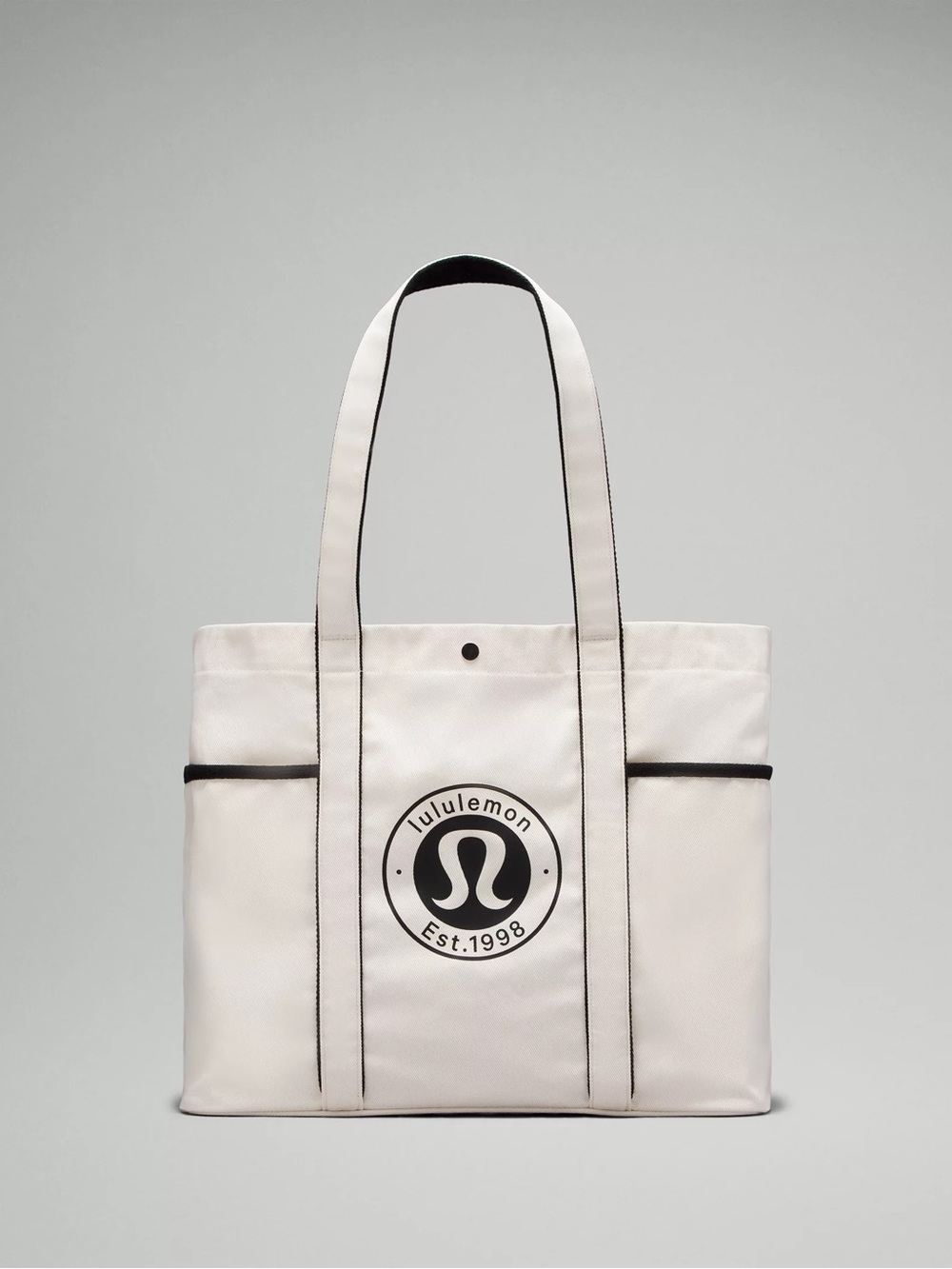 lululemon athletica White Tote Bag with Black Trim